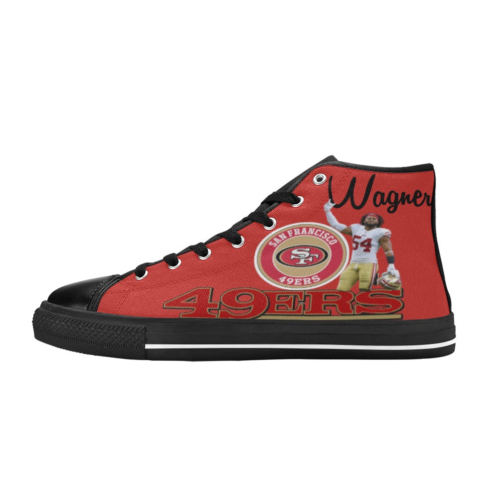 49ers shoes Men’s Classic High Top Canvas Shoes