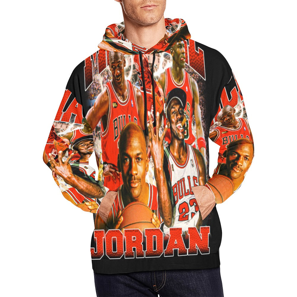 M J All Over Print Sports Hoodie for Men