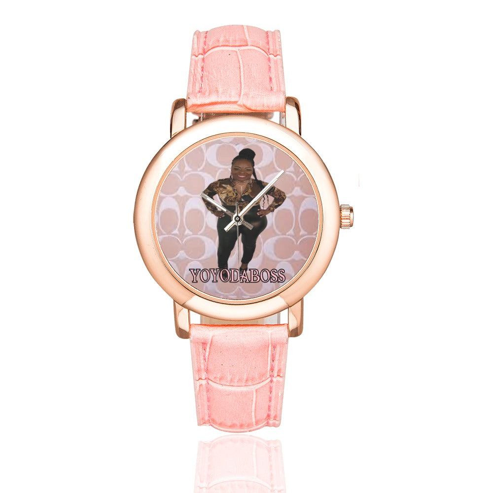 Customize Ladies Designer Watch Women s Rose Gold Leather Strap Watch