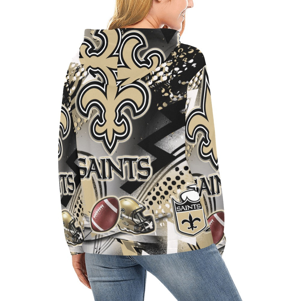 Saints Ladies Hoodie All Over Print Hoodie for Women (USA Size)