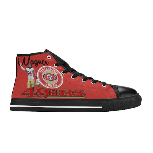 49ers shoes Men’s Classic High Top Canvas Shoes